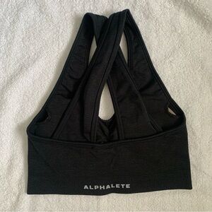 Alphalete Amplify Crossback Cinched Scrunch Front Sport Bra- Black - Size Small
